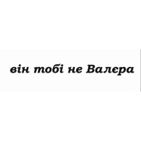 Наліпка "Він тобі не Валєра"