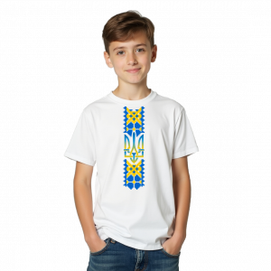 Футболка вишиванка дитяча з тризубом