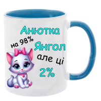 Чашка кольорова "Сашуня на 98% янгол, але ці 2%" - Зображення 3