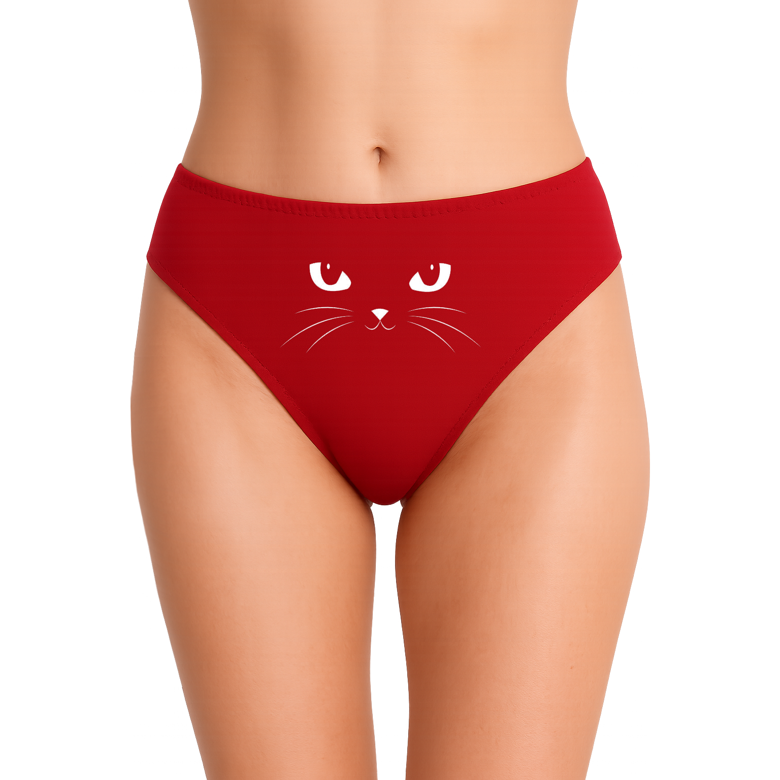 Парний комплект для закоханих “Кохаю свою кицю”, червоні трусики