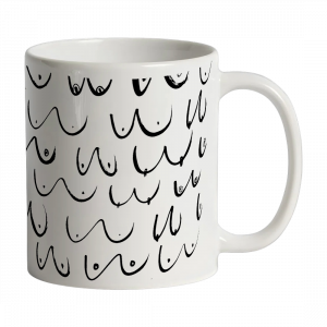 Біла кружка з грудьми
