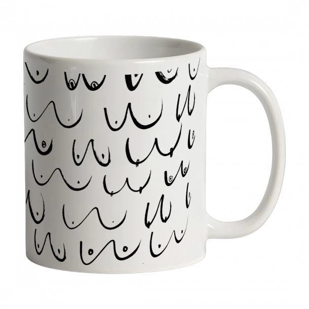 Біла кружка з грудьми