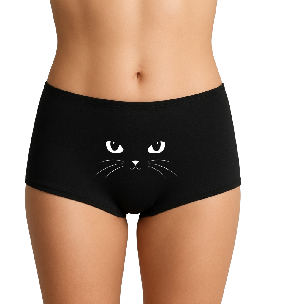 Парні труси з принтом киця - шортіки