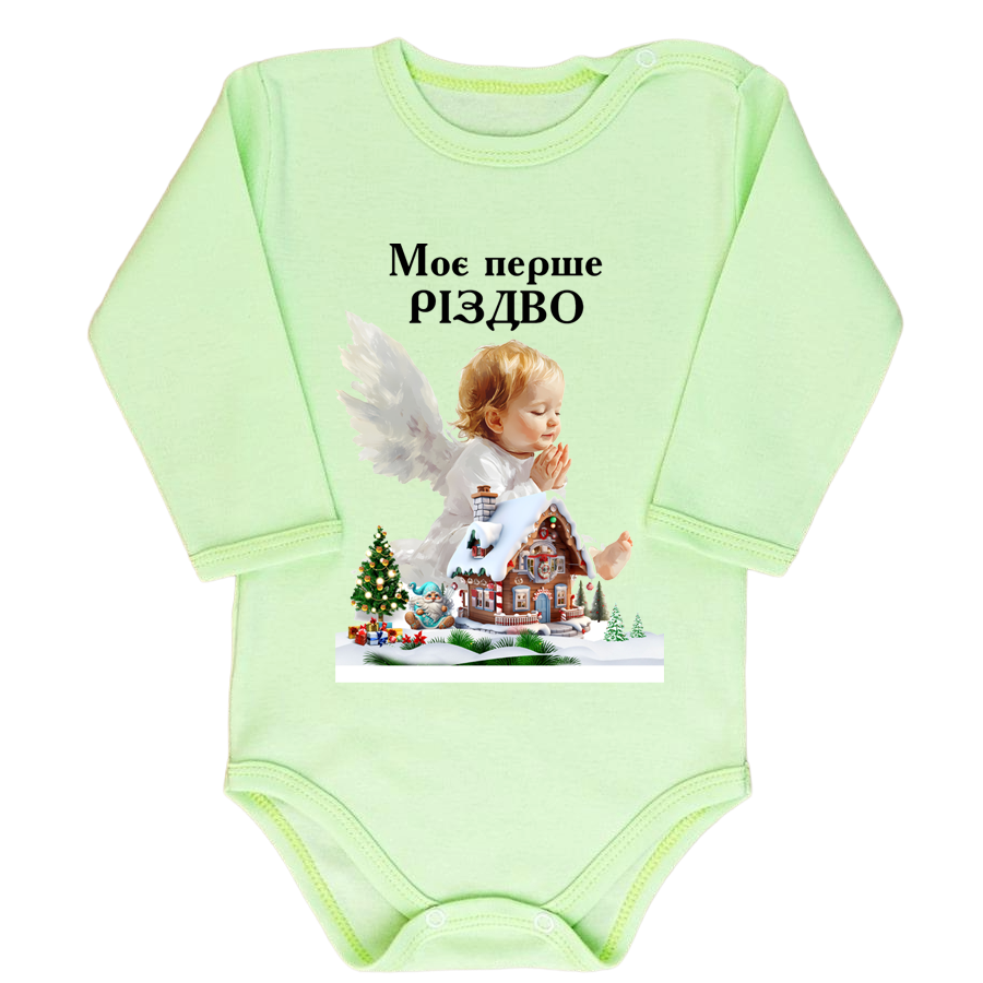 Зелений бодік "Моє перше Різдво"