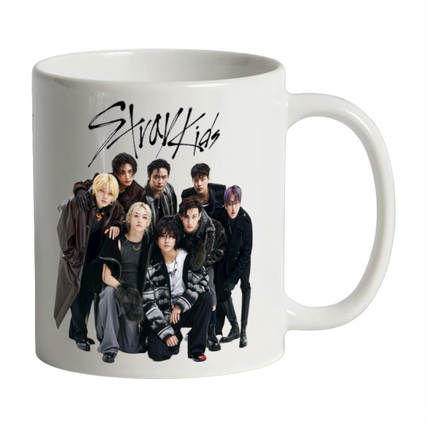 Біла чашка для фанатів Stray Kids