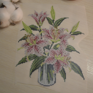 Лілії у вазі стильна імітація вишивки