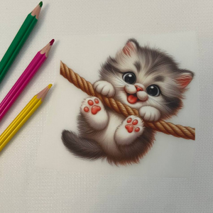 Миле кошеня на мотузці