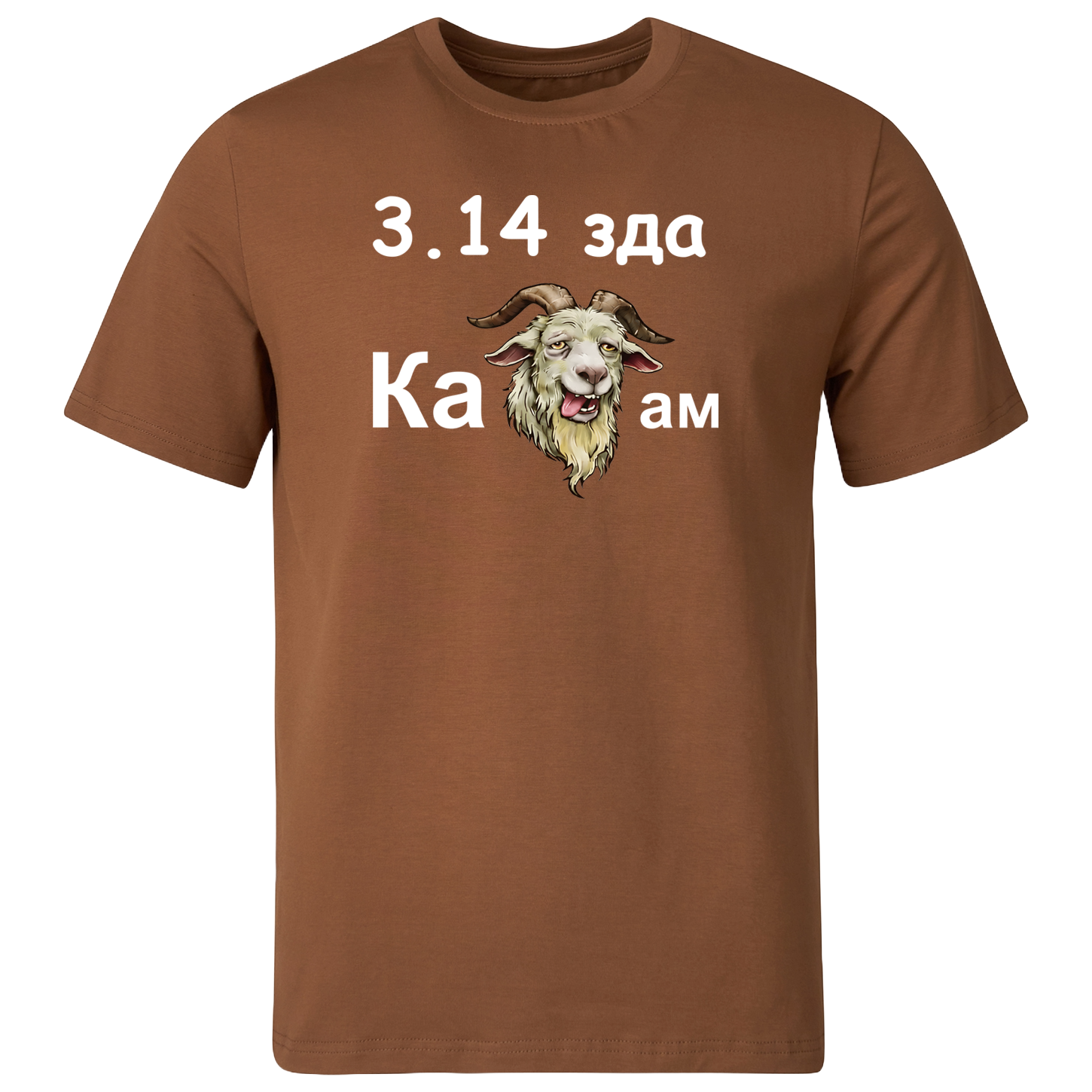 Коричнева чоловіча футболка "3.14зда кацапам"