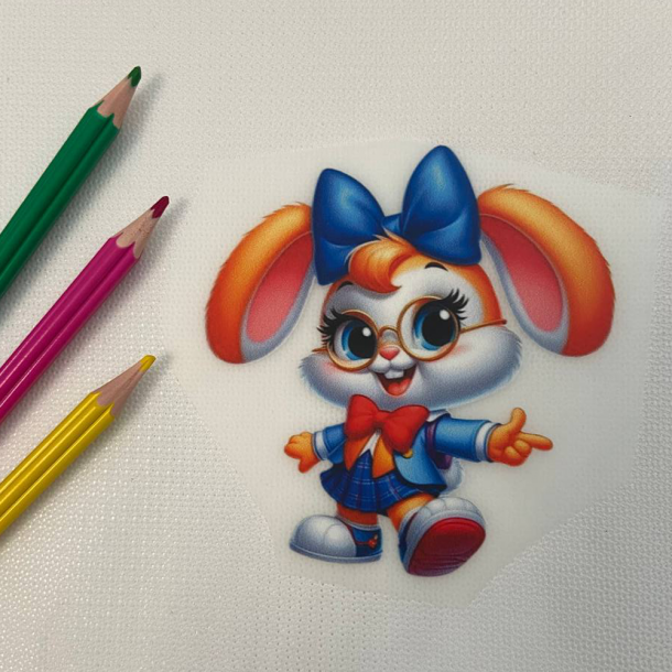 Термонаклейка Зайчик в окулярах