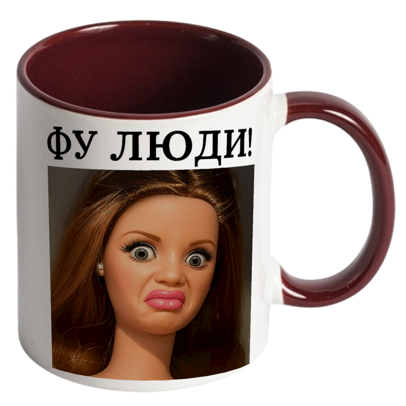 Кружка кольорова мем Фу люди Барбі - Зображення 10